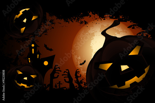 Halloween Zombie Party Poster. Holiday Card.