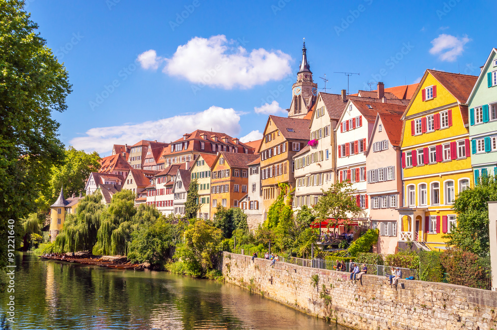 Old town of Tubingen, Germany, on the river Neckar Old town of Tubingen, Germany, on the river Neckar