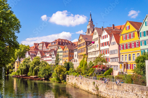 Old town of Tubingen, Germany, on the river Neckar