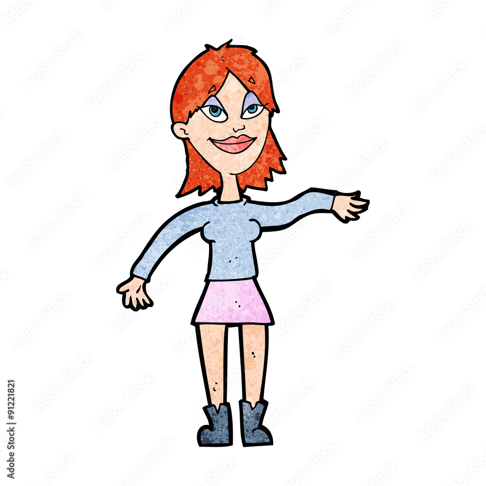 cartoon woman making hand gesture cartoon woman making hand gesture