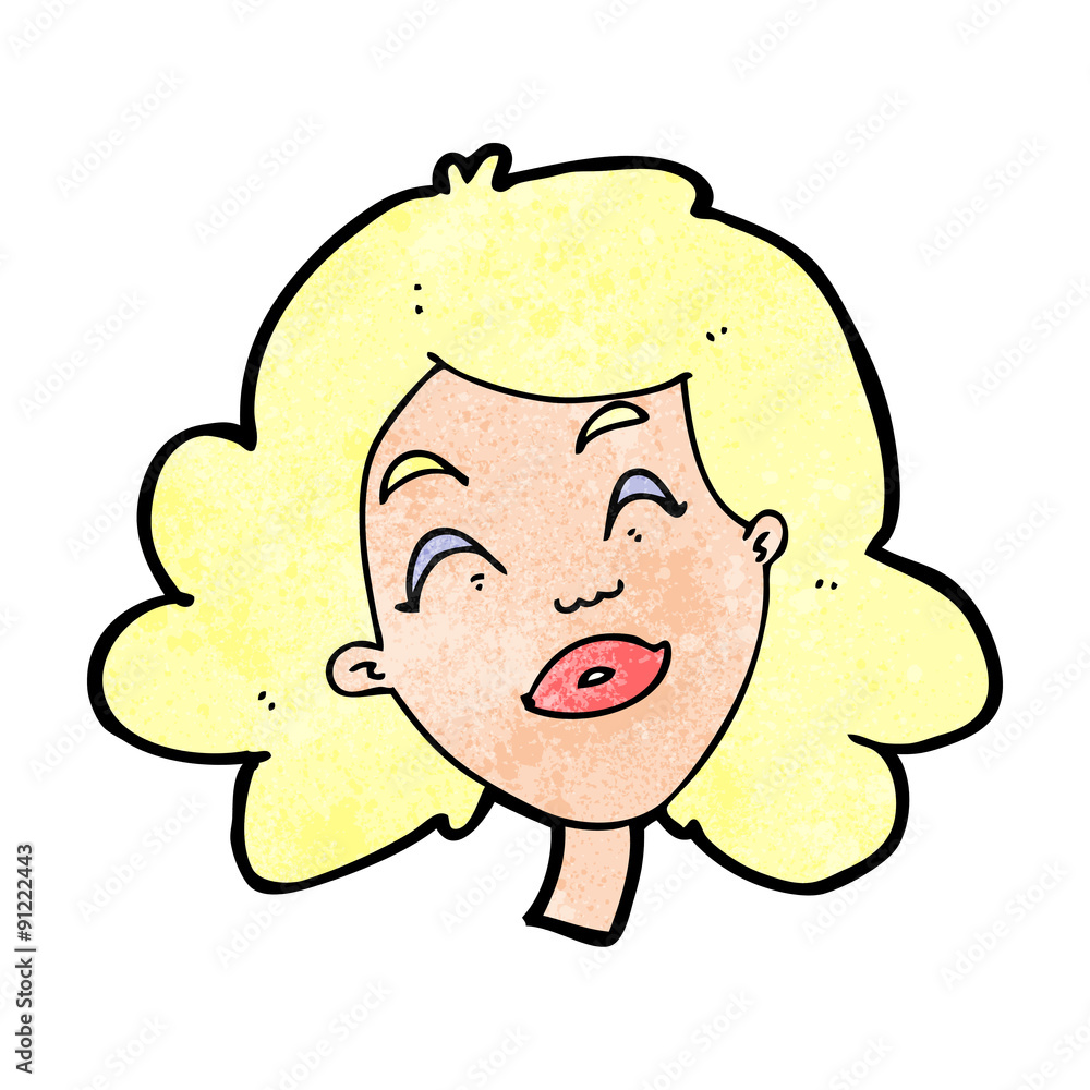 cartoon happy female face cartoon happy female face