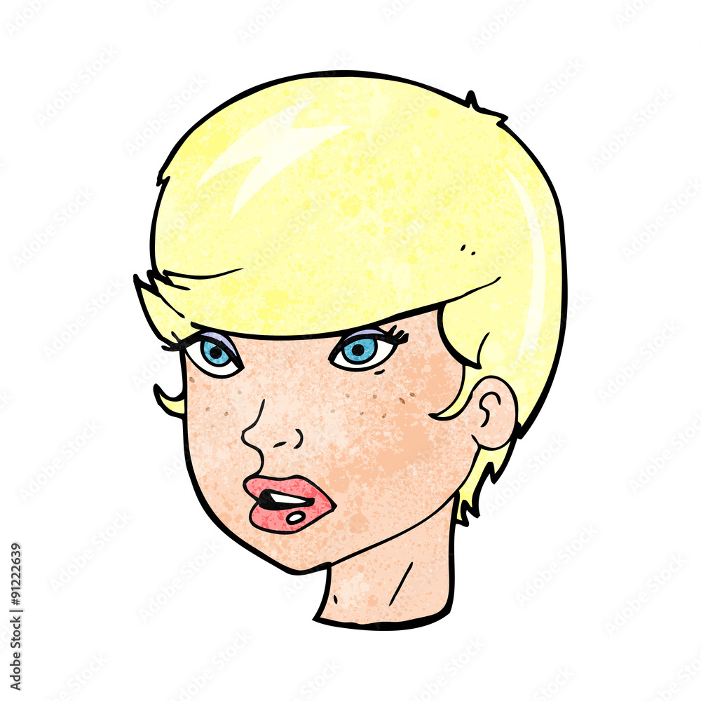 cartoon pretty female face cartoon pretty female face