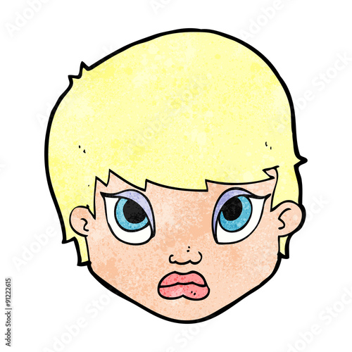 cartoon sulking woman