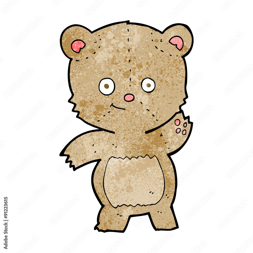 cartoon waving teddy bear cartoon waving teddy bear