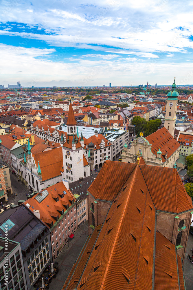 Naklejka premium Aerial view of Munich