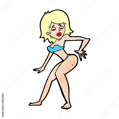 cartoon woman in bikini