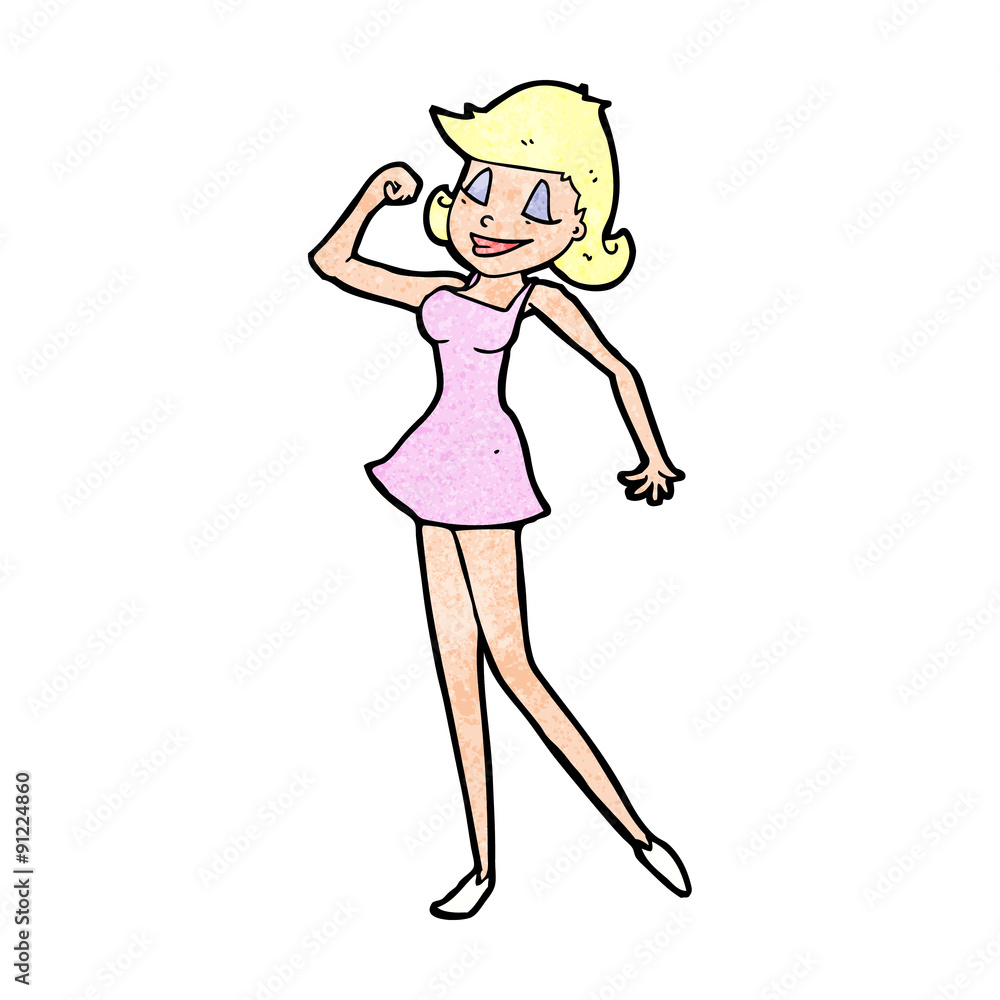 cartoon woman with can do attitude cartoon woman with can do attitude