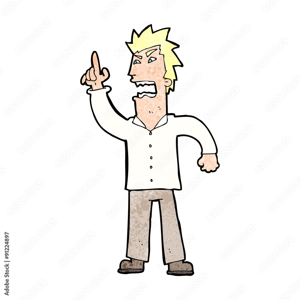 Fototapeta premium cartoon angry man making point