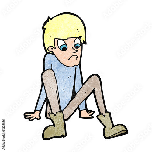 cartoon boy sitting on floor