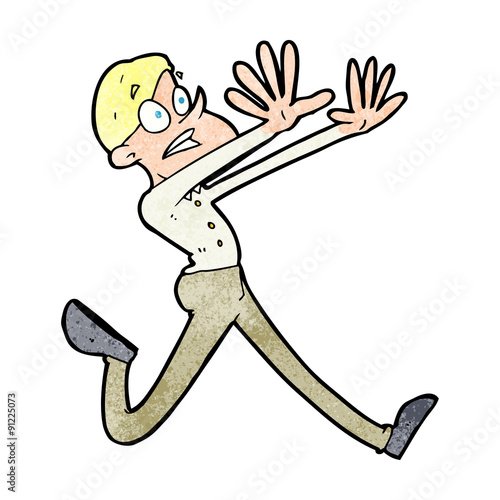 cartoon man running away
