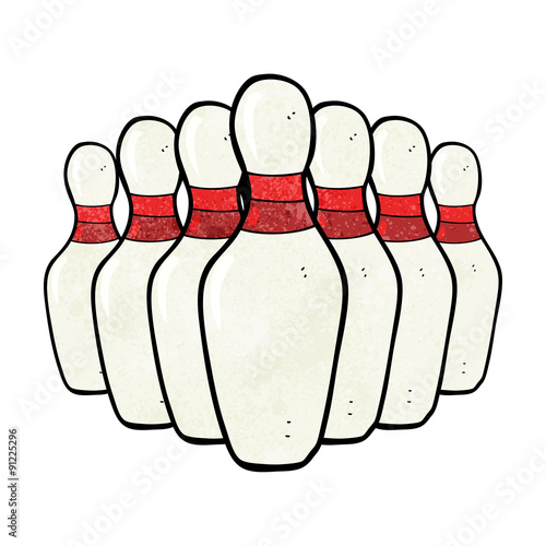 cartoon bowling pins