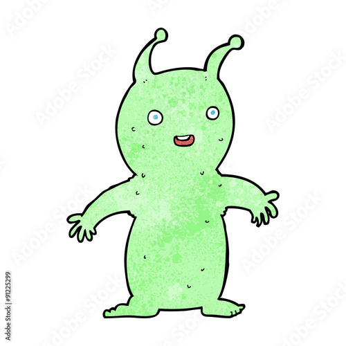 cartoon happy little alien