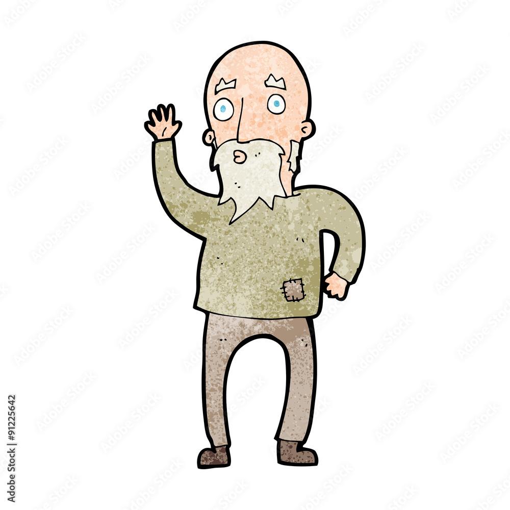 cartoon old man waving, cartoon old man waving,