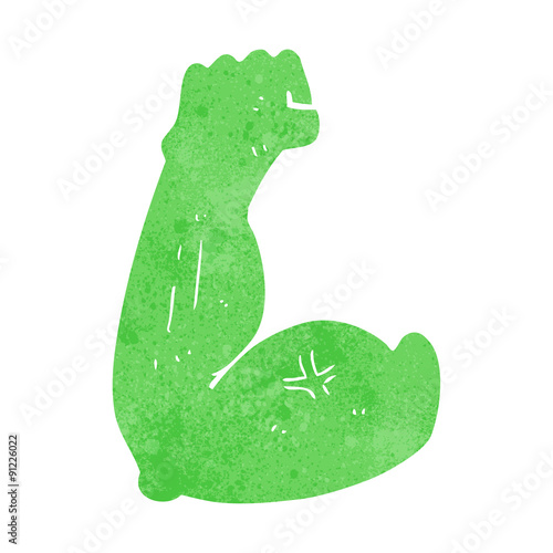 flexing monster arm cartoon