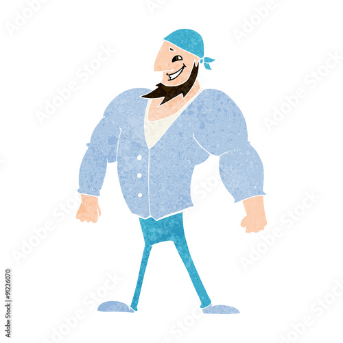cartoon manly sailor man
