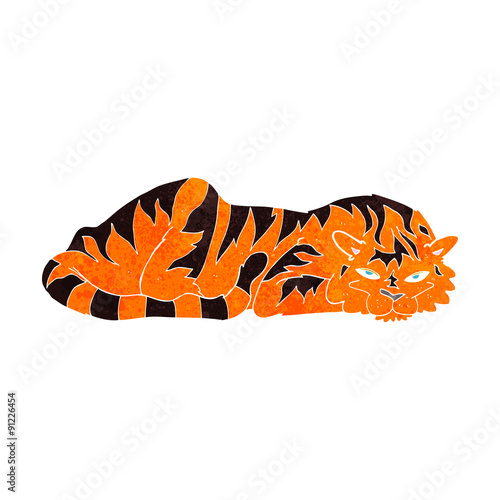 cartoon resting tiger