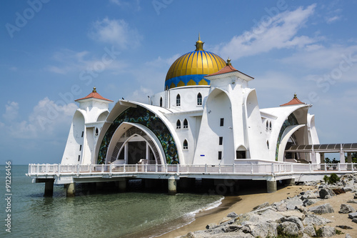 Malacca Straits Mosque, Melaka, Malaysia - Malacca Straits Mosque ( Masjid Selat Melaka) It is a mosque located on the man-made Malacca Island near Malacca Town. Malaysia. photo