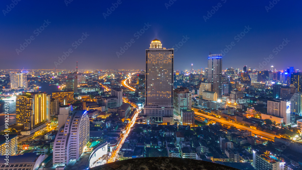 Obraz premium Bangkok city view from above, Thailand.