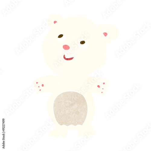 cartoon happy little polar bear