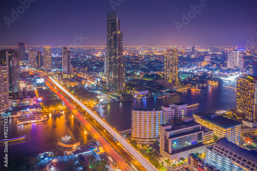 Bangkok city view from above, Thailand.