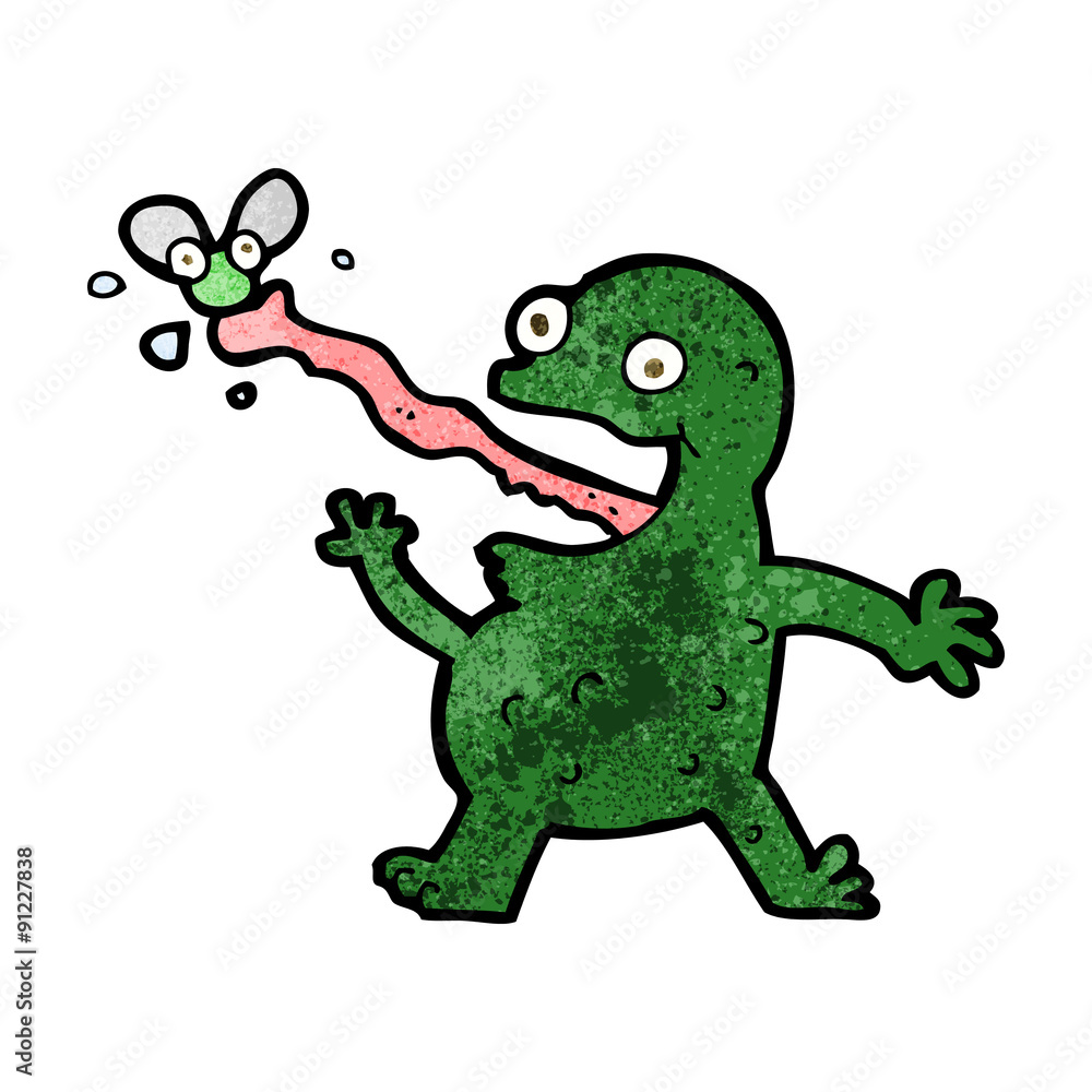 cartoon frog catching fly cartoon frog catching fly