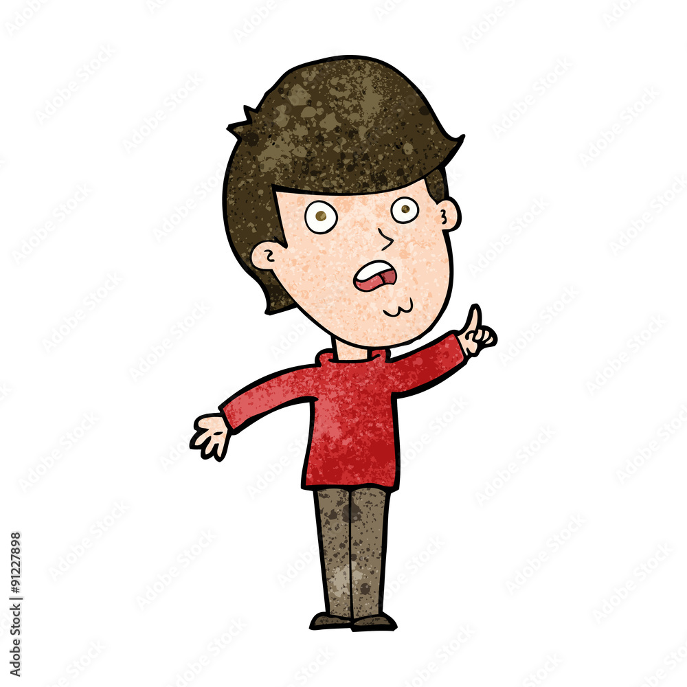 Fototapeta premium cartoon man asking question