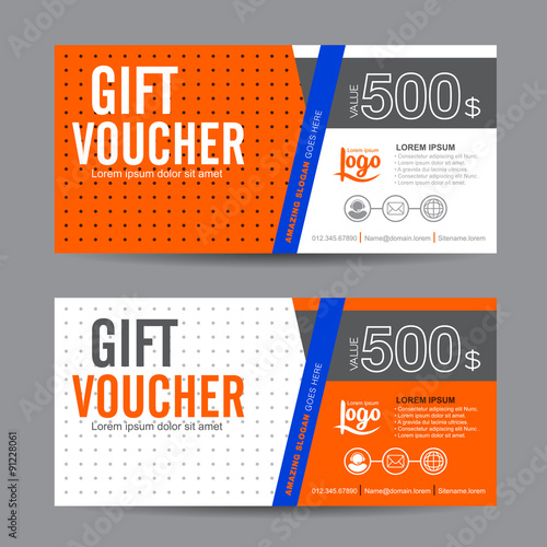 Gift voucher template with colorful pattern,cute gift voucher certificate coupon design template,
Collection gift certificate business card banner calling card poster,Vector illustration