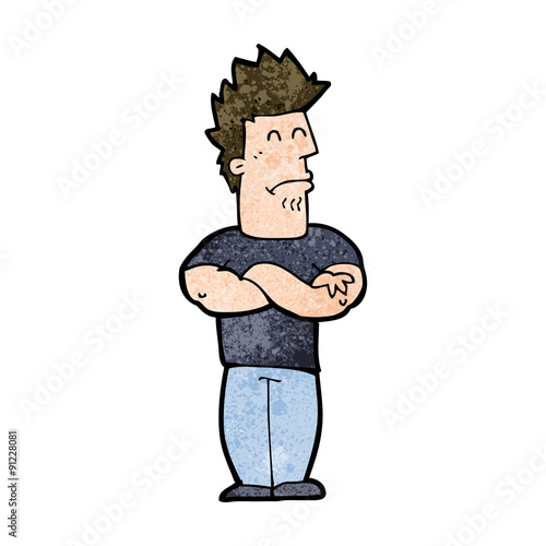 cartoon sulking man