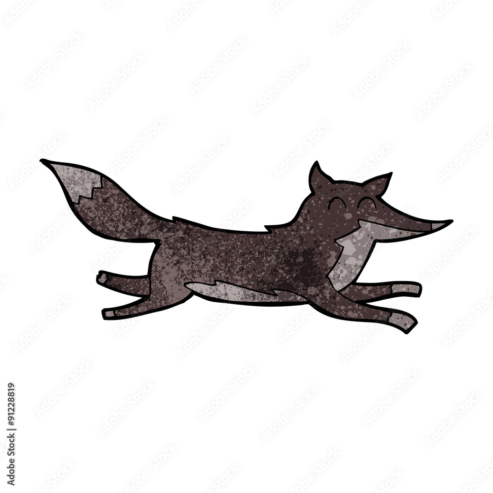 Obraz premium cartoon running wolf