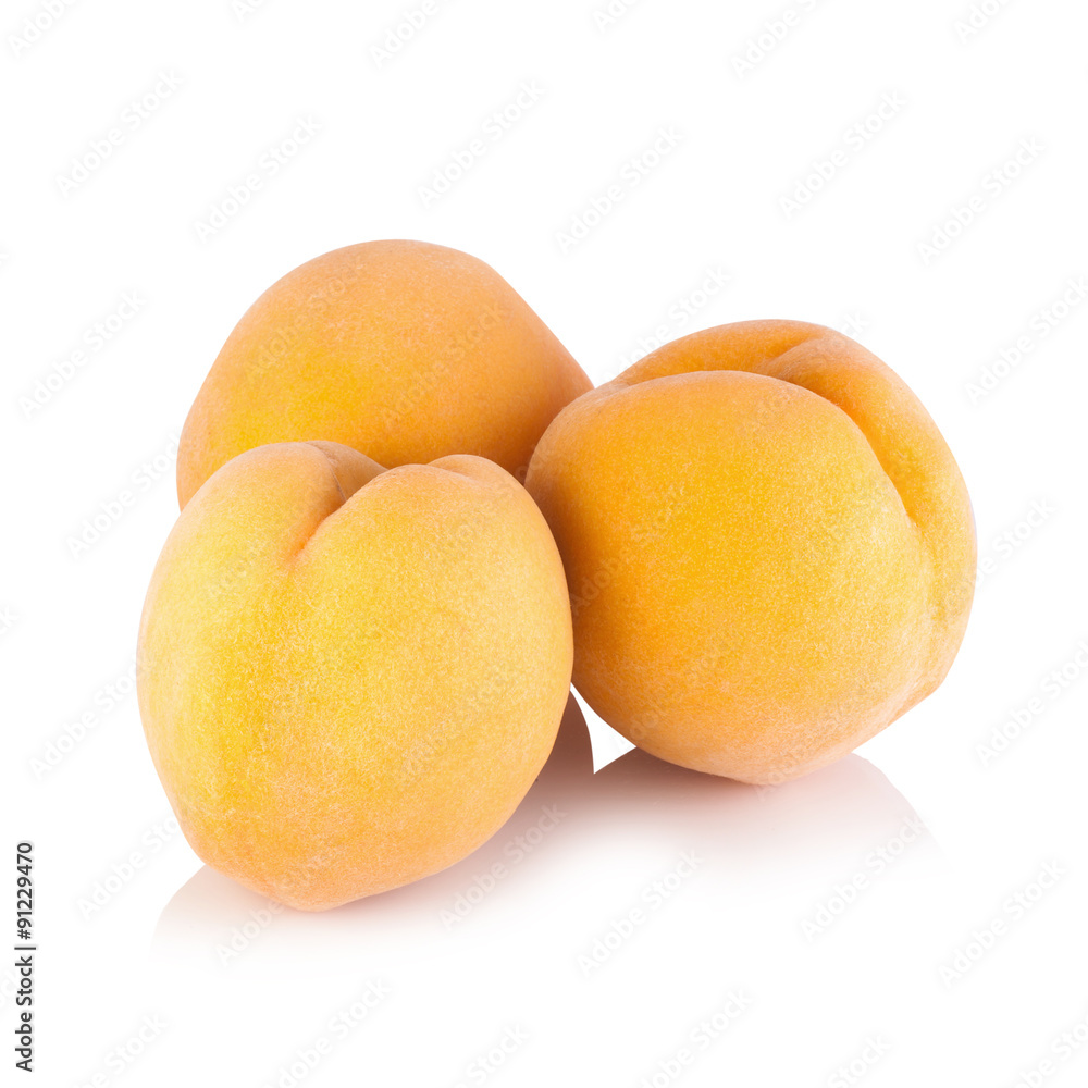 Ripe peach fruit isolated on white background Ripe peach fruit isolated on white background