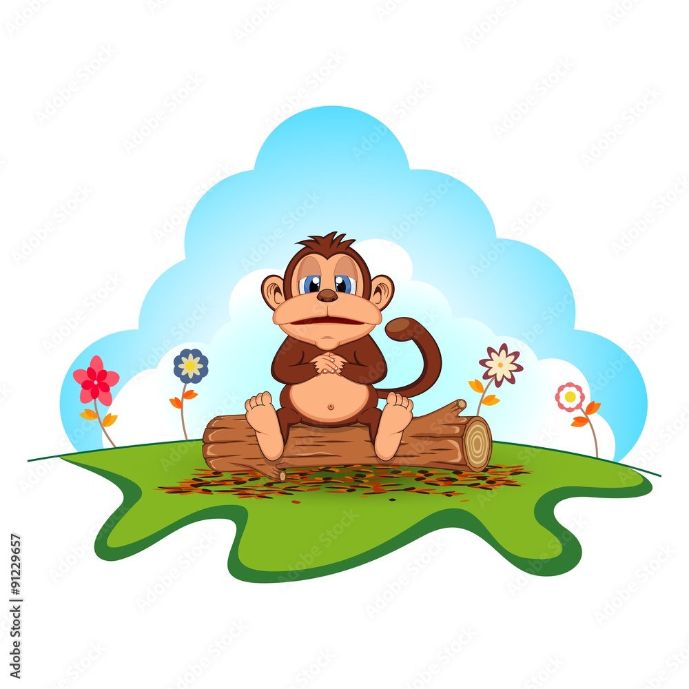 Fat Monkey Clipart Image