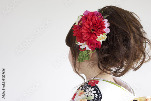 着物姿の女性　ヘアスタイル