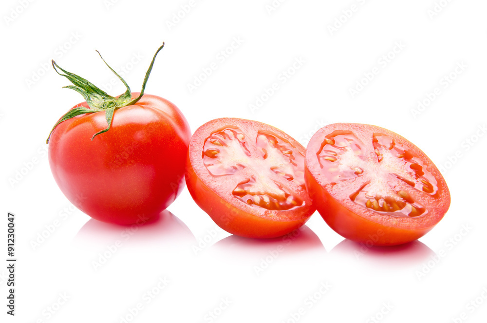 tomato isolated on the white background tomato isolated on the white background