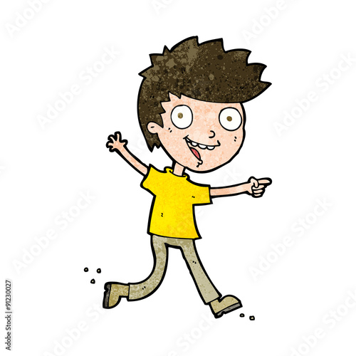 cartoon crazy excited boy