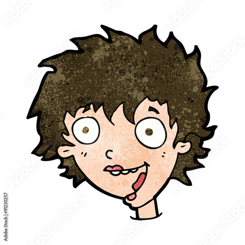 cartoon crazy excited woman