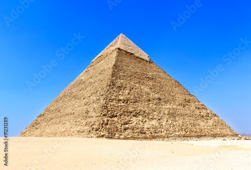 pyramids with  of Giza in Cairo  Egypt.