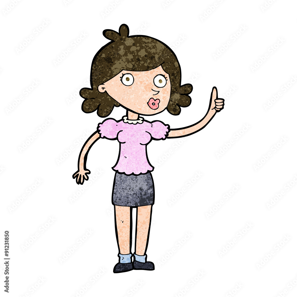 cartoon woman with idea