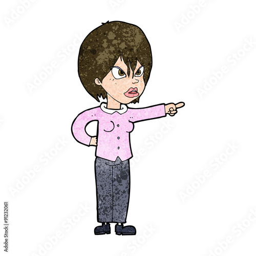 cartoon woman accusing