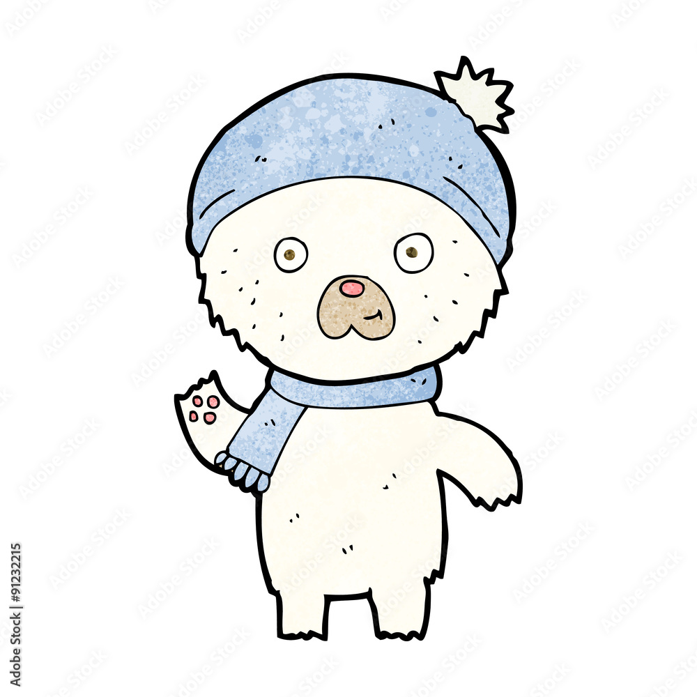 cartoon waving polar bear cartoon waving polar bear