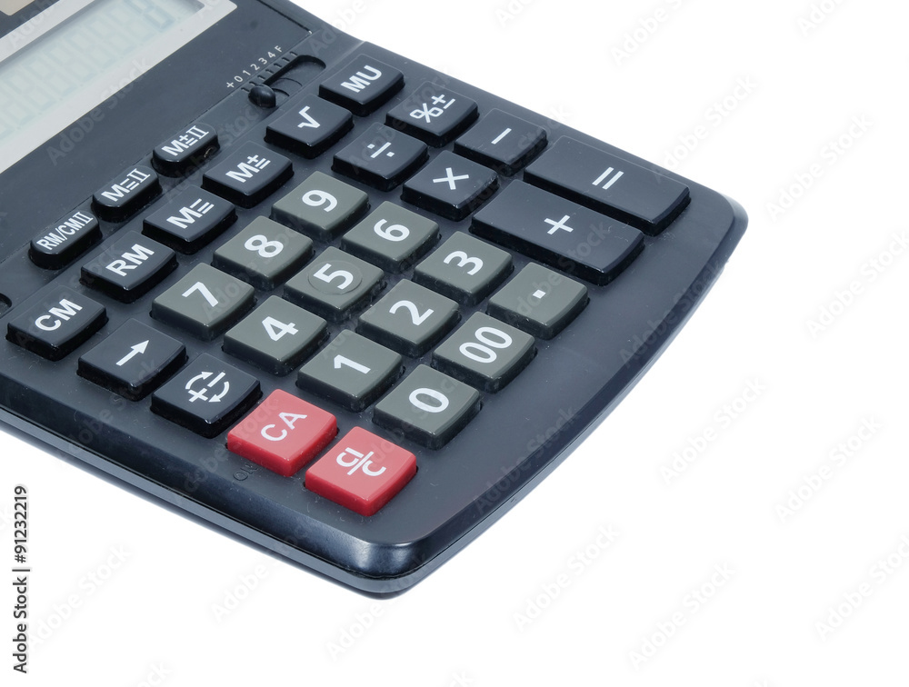basic calculator, number on white background basic calculator, number on white background