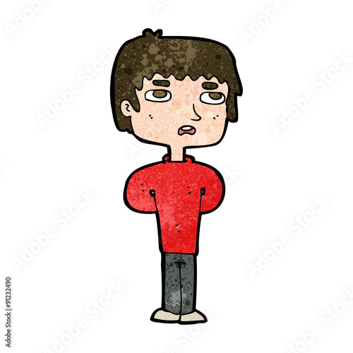 cartoon unhappy man