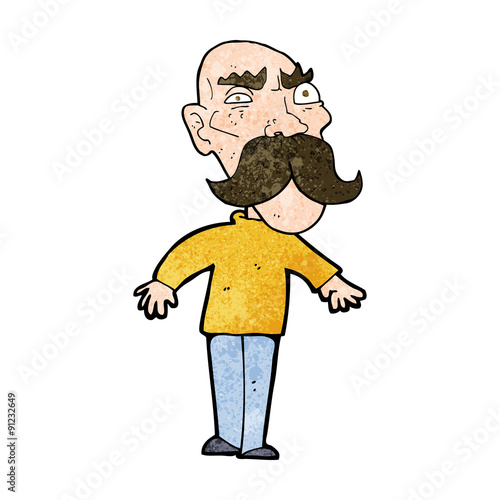 cartoon angry old man