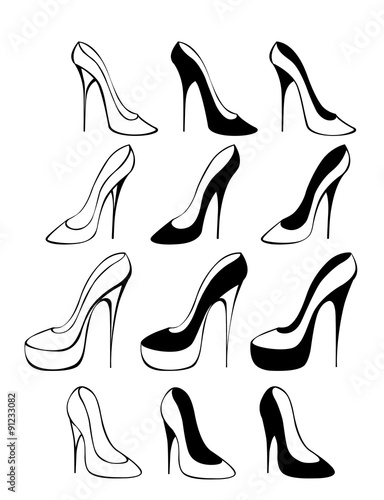Silhouettes of shoes