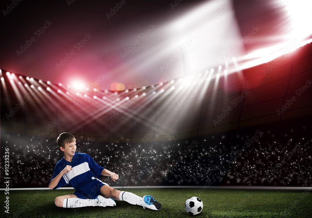 Naklejka premium Young soccer player