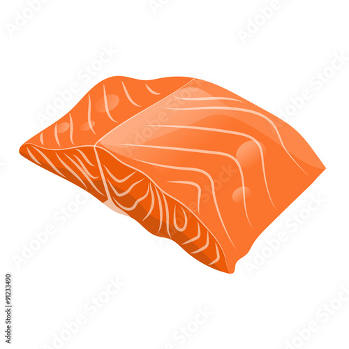 Fish steak of salmon isolated illustration