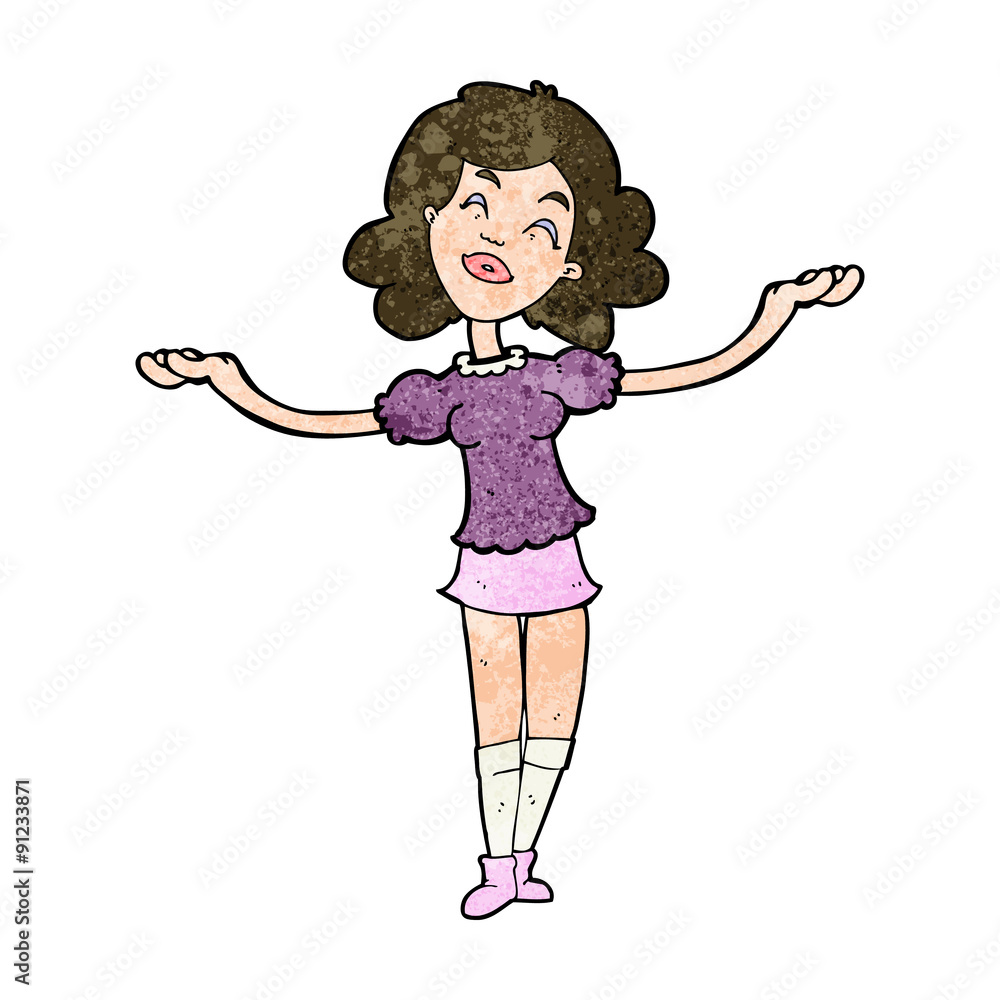 cartoon woman taking praise cartoon woman taking praise