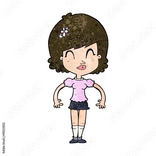 cartoon happy pretty woman