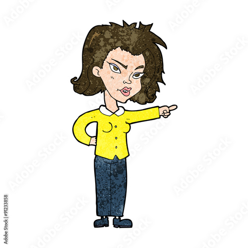cartoon woman pointing