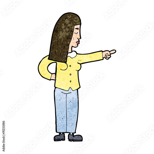 cartoon woman pointing