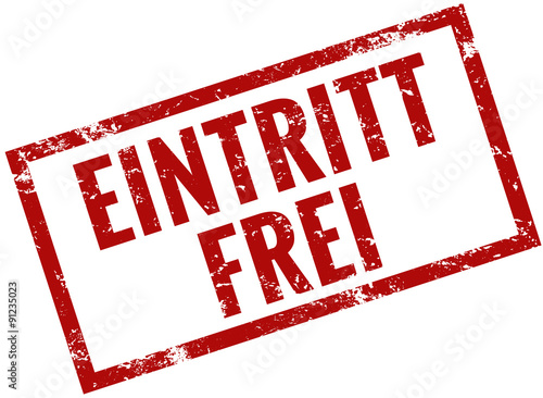 Eintritt frei Stempel rot